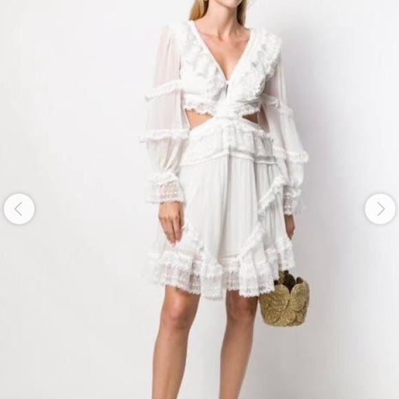 Zimmermann Suraya Cutout Ruffle Mini Dress NWT 🤍✨ - Picture 2 of 5